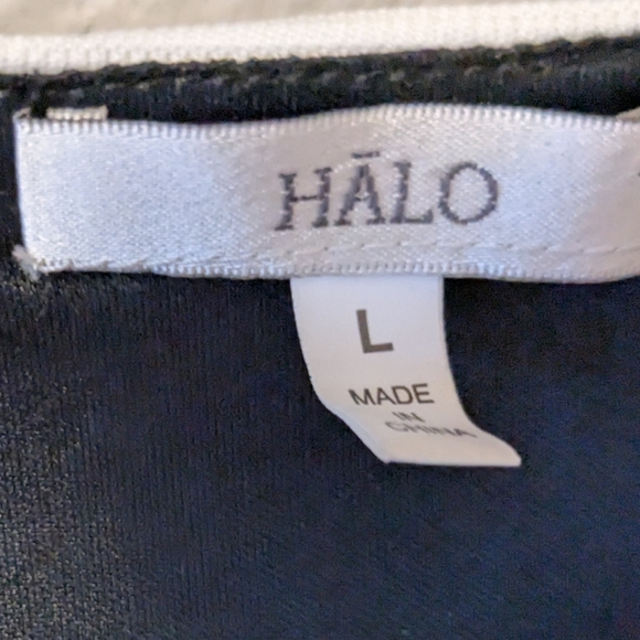 Halo Black and White Striped Mini Dress Sz. L - Picture 5 of 6